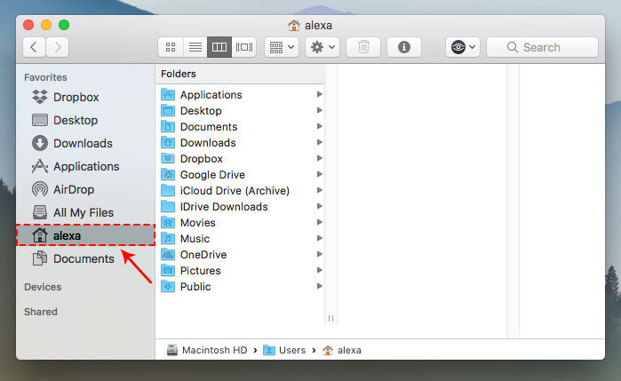 home folder mac