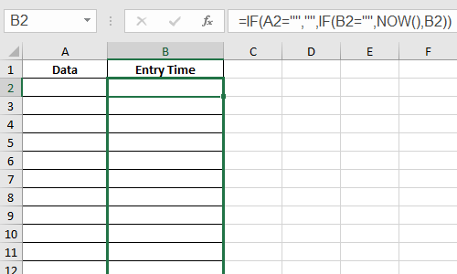 Comment enregistrer automatiquement l'heure de saisie des données dans Excel