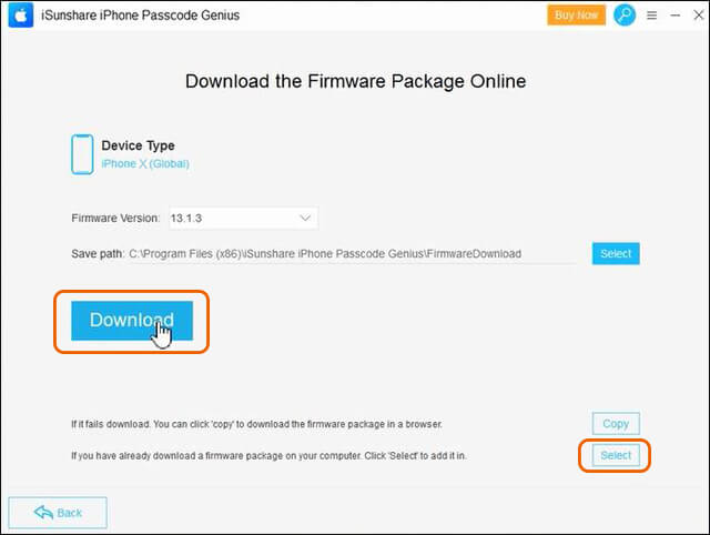 télécharger le package du firmware iOS