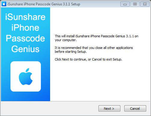 installer iSunshare Passcode Genius
