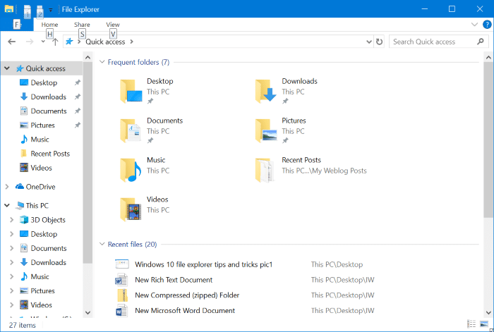 Trucs et astuces de l'Explorateur de fichiers Windows 10 pic2