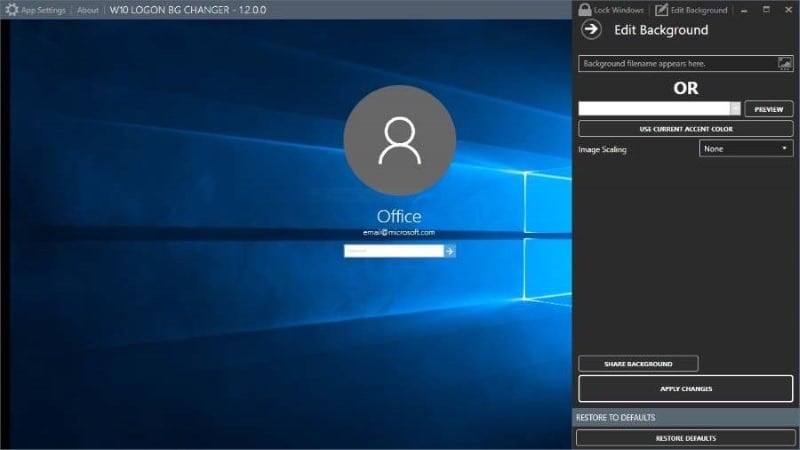 Outils gratuits pour modifier et personnaliser le changeur d'écran de connexion Windows 10
