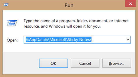 Récupérer des notes autocollantes supprimées à l'étape 1 de Windows