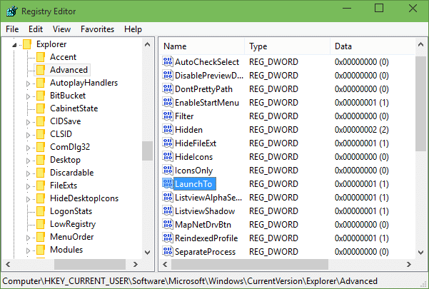 Créer un explorateur de fichiers pour ouvrir ce PC Windows 10 step6