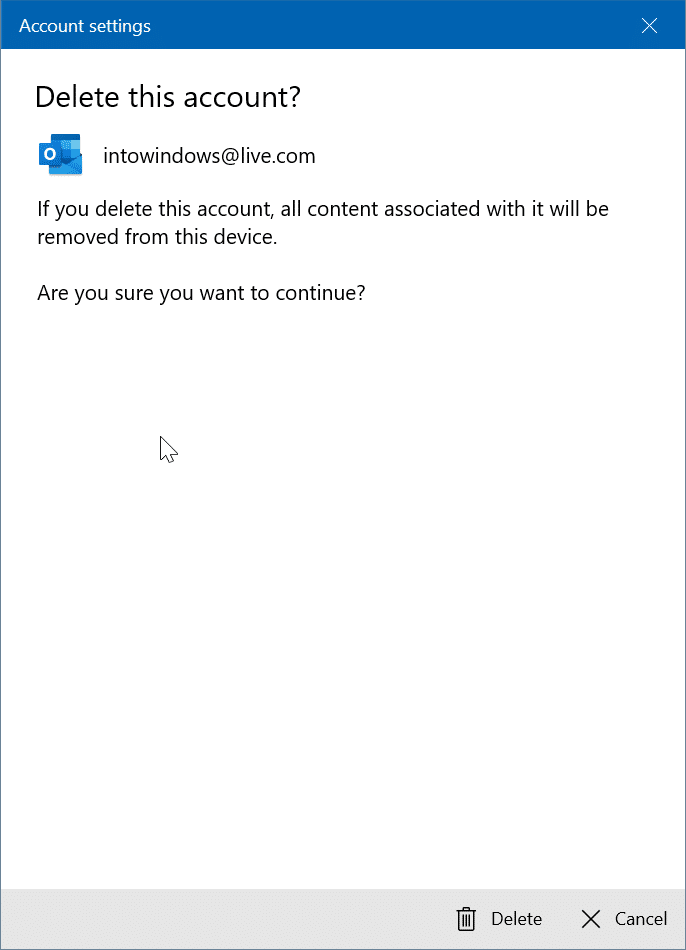 réorganiser les comptes de messagerie dans l'application de messagerie Windows 10 pic3