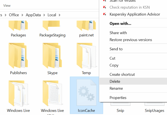 Reconstruire le cache d'icônes de Windows 10 step4