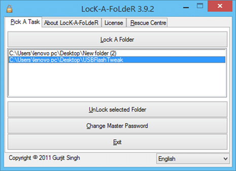 Free Folder Locker Verrouiller un dossier