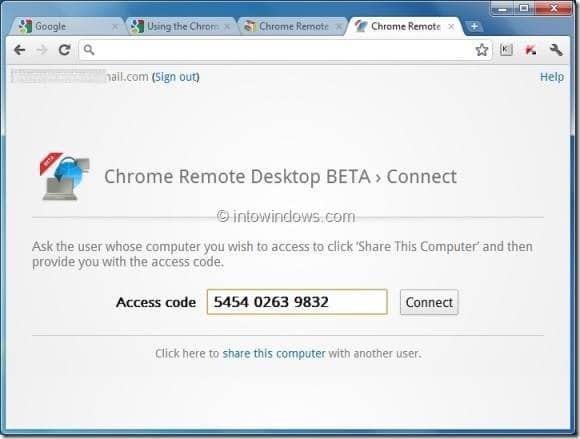 utiliser le navigateur Chrome pour vous connecter à un ordinateur step2