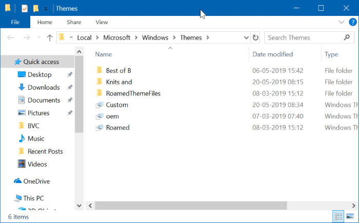 emplacement des thèmes dans Windows 10 pic2