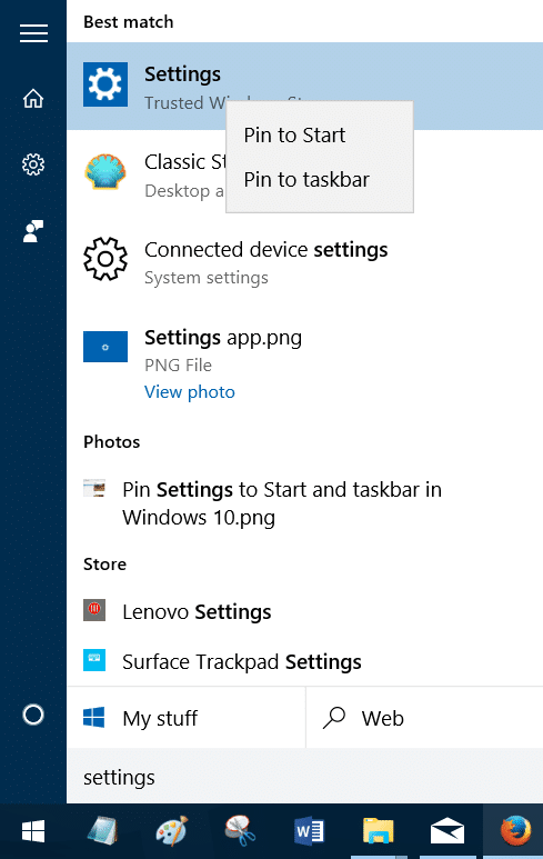 Verrouiller les paramètres pour lancer le menu et la barre des tâches dans Windows 10 pic1