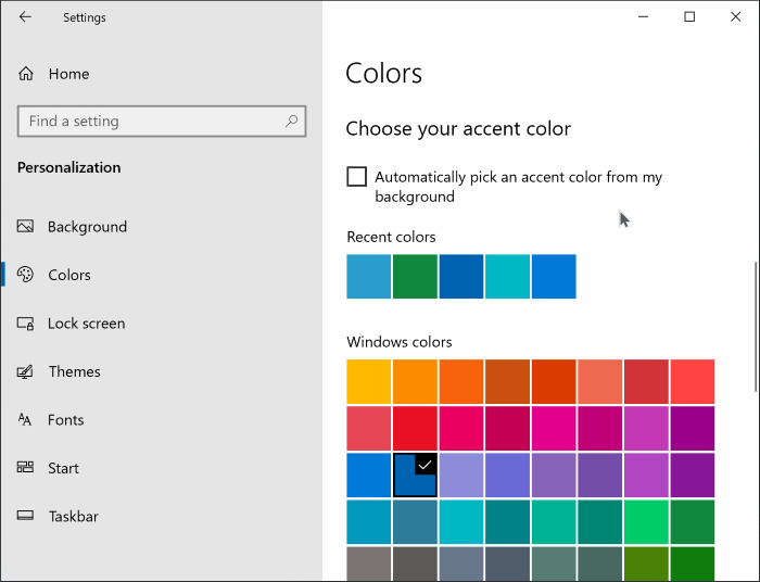changer la couleur du menu de démarrage dans windows 10 pic2