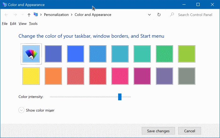 couleur et apparence ouvertes dans Windows 10
