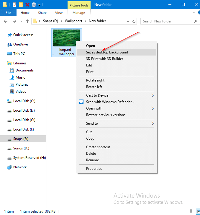 changer le fond d'écran de windows 10 sans activation pic1