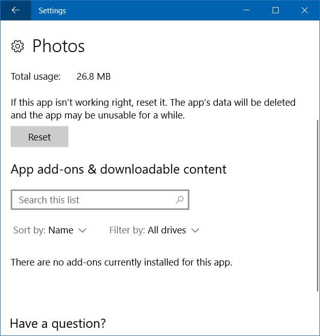 L'application Photos ne s'ouvre pas dans Windows 10