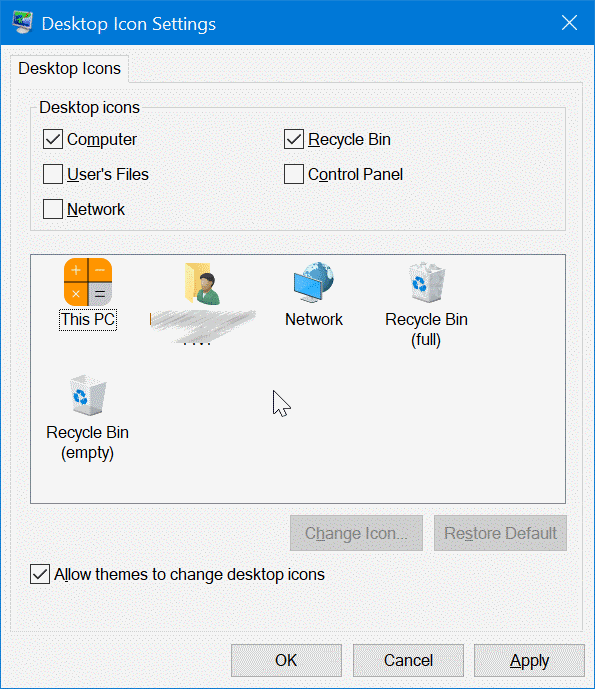changer les icônes du bureau dans windows 10 pic7