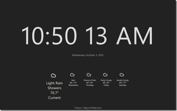 Horloge et date de l'écran de démarrage sous Windows 8