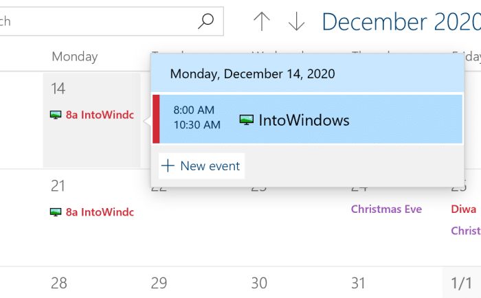 ajouter ou supprimer des rappels dans le calendrier Windows 10 pic9