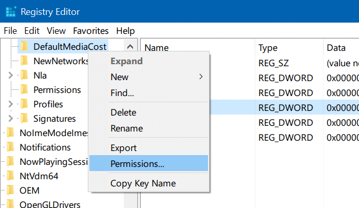 s'approprier le registre dans Windows 10 pic2