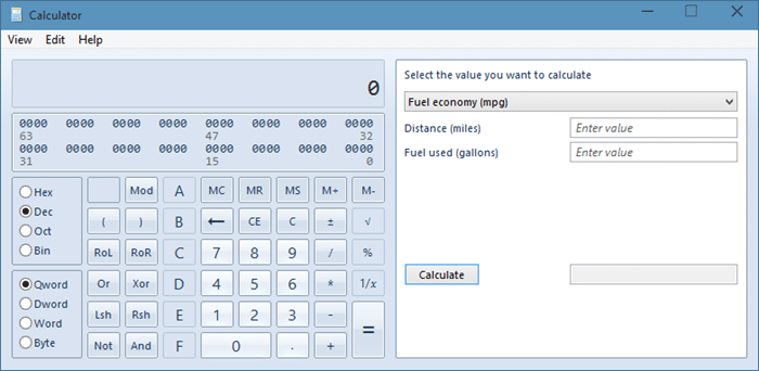 Ancienne calculatrice à l'image de Windows 10 1