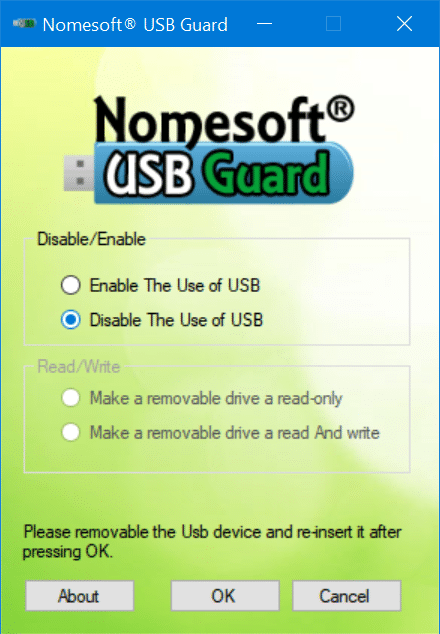 activer ou désactiver les lecteurs USB dans Windows 10 pic5