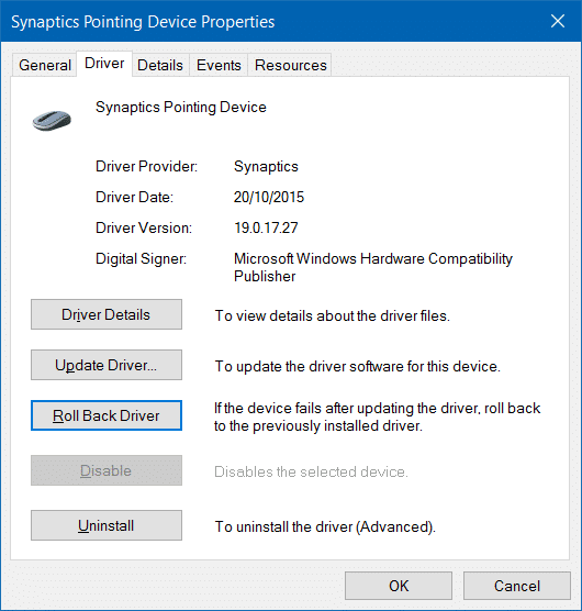 corrigé le problème avec le pavé tactile ne fonctionnant pas dans Windows 10 pic4