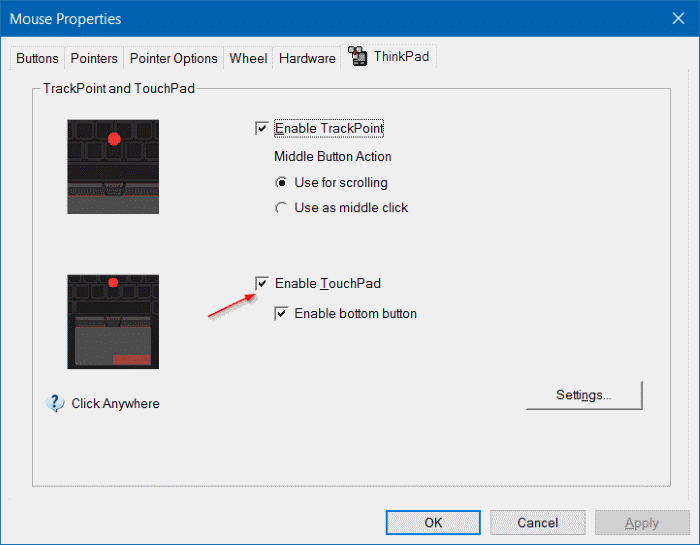 corrigé le problème avec le pavé tactile ne fonctionnant pas sous Windows 10