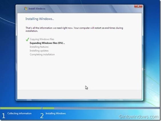Réinstallez Windows 7 sans l'étape 10 de la clé de produit