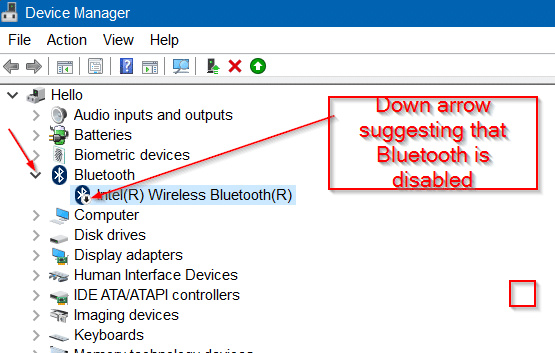 Bluetooth manquant dans les paramètres de l'image 4 de Windows 10