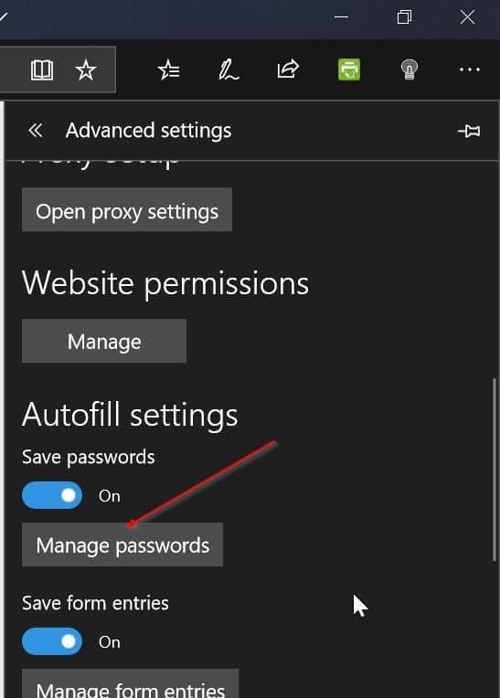 Modifier ou mettre à jour les mots de passe enregistrés dans Microsoft Edge dans Windows 10 pic3
