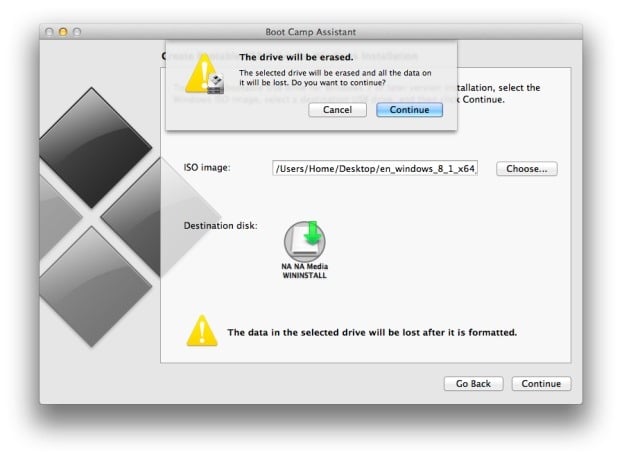 Créer une clé USB amorçable Windows 8.1 sur Mac Step5