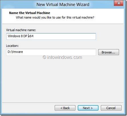 Installez Windows 8 sur VMware Player 4 Étape 7