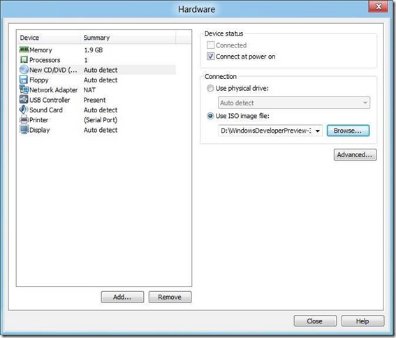 Installez Windows 8 sur VMware Player 4 Step55 (FILEminimizer)