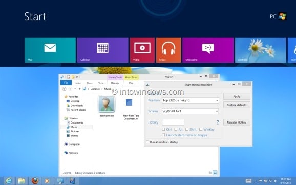 Comment ouvrir l'écran de démarrage dans le bureau de Windows 8.1 pic2