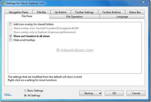 En-tête de tri pour l'Explorateur Windows 7