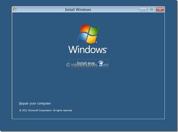 Procédure d'installation de Windows 8 Étape 3