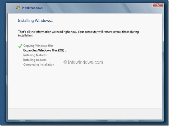 Procédure d'installation de Windows 8 Étape 8
