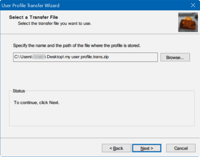 transférer les profils utilisateur dans Windows 10 étape 8