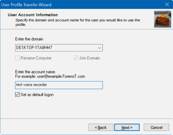 transférer les profils utilisateur dans Windows 10 étape 9