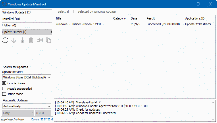 Windows Update minitool pour Windows 10 pic1