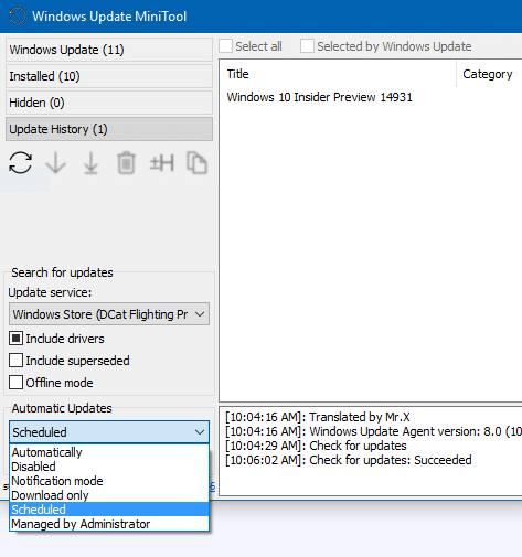 Windows Update minitool pour Windows 10 pic2