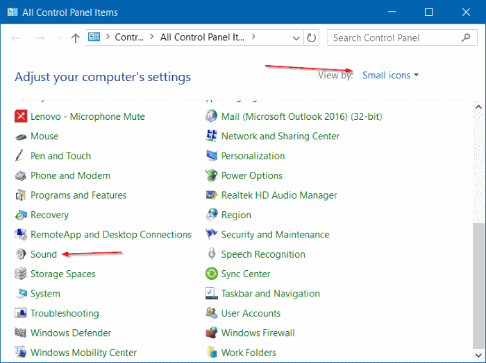 Désactiver le son de notification dans Windows 10 étape 6