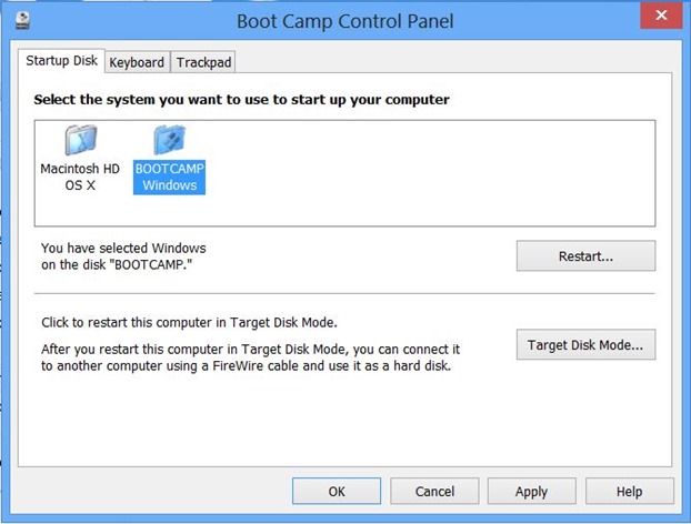 Définir Windows comme système d'exploitation par défaut dans Boot Camp sur Mac