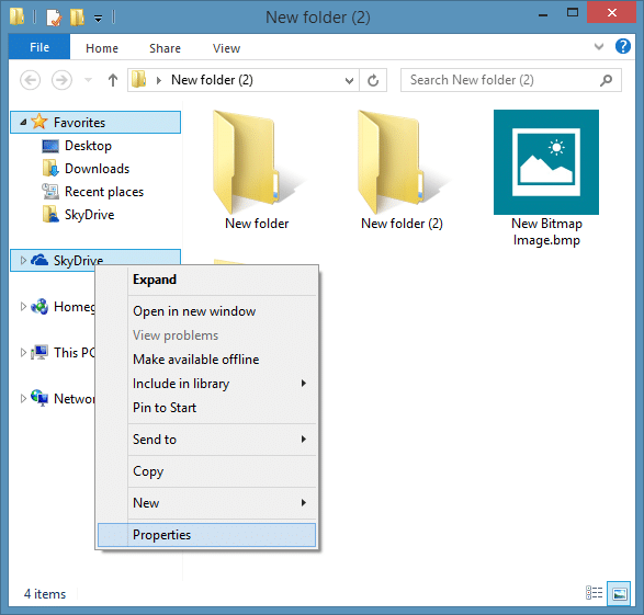 Changer l'emplacement SkyDrive dans Windows 8.1 Step2