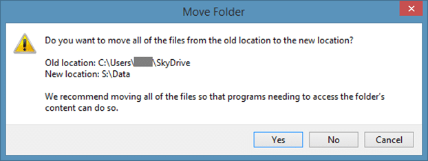 Changer l'emplacement SkyDrive dans Windows 8.1 Step7