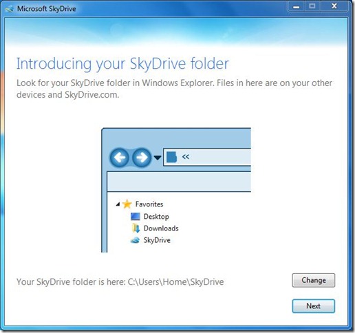 Changez l'emplacement par défaut du client SkyDrive sur Windows Step3
