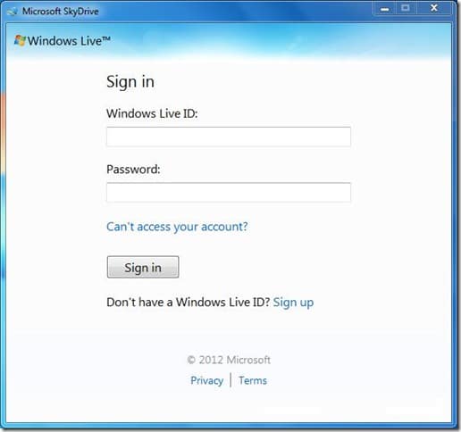 Changez l'emplacement par défaut du client SkyDrive sur Windows Step2