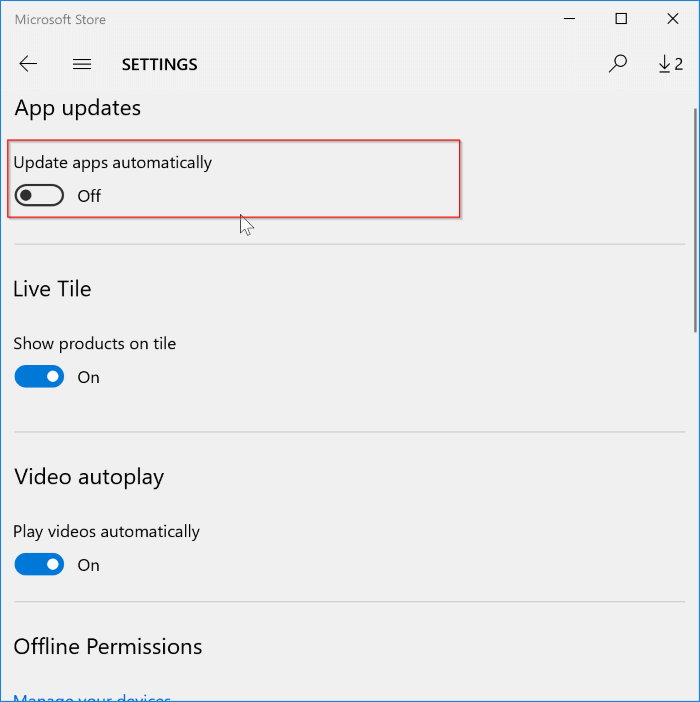 désactiver les mises à jour d'Office 365 dans Windows 10 pic5