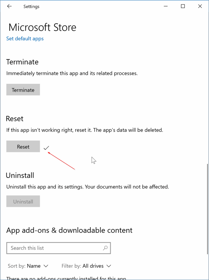 restaurer l'application Store dans Windows 10 pic4
