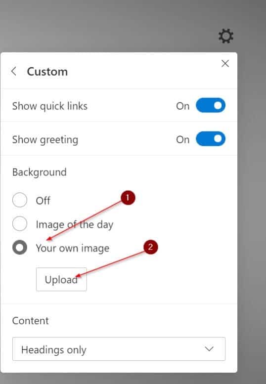 changer l'image d'arrière-plan du nouvel onglet Microsoft Edge pic2