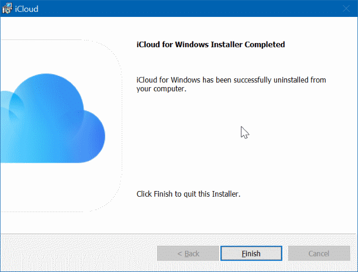 Désinstallez les photos icloud et icloud de Windows 10 pic7
